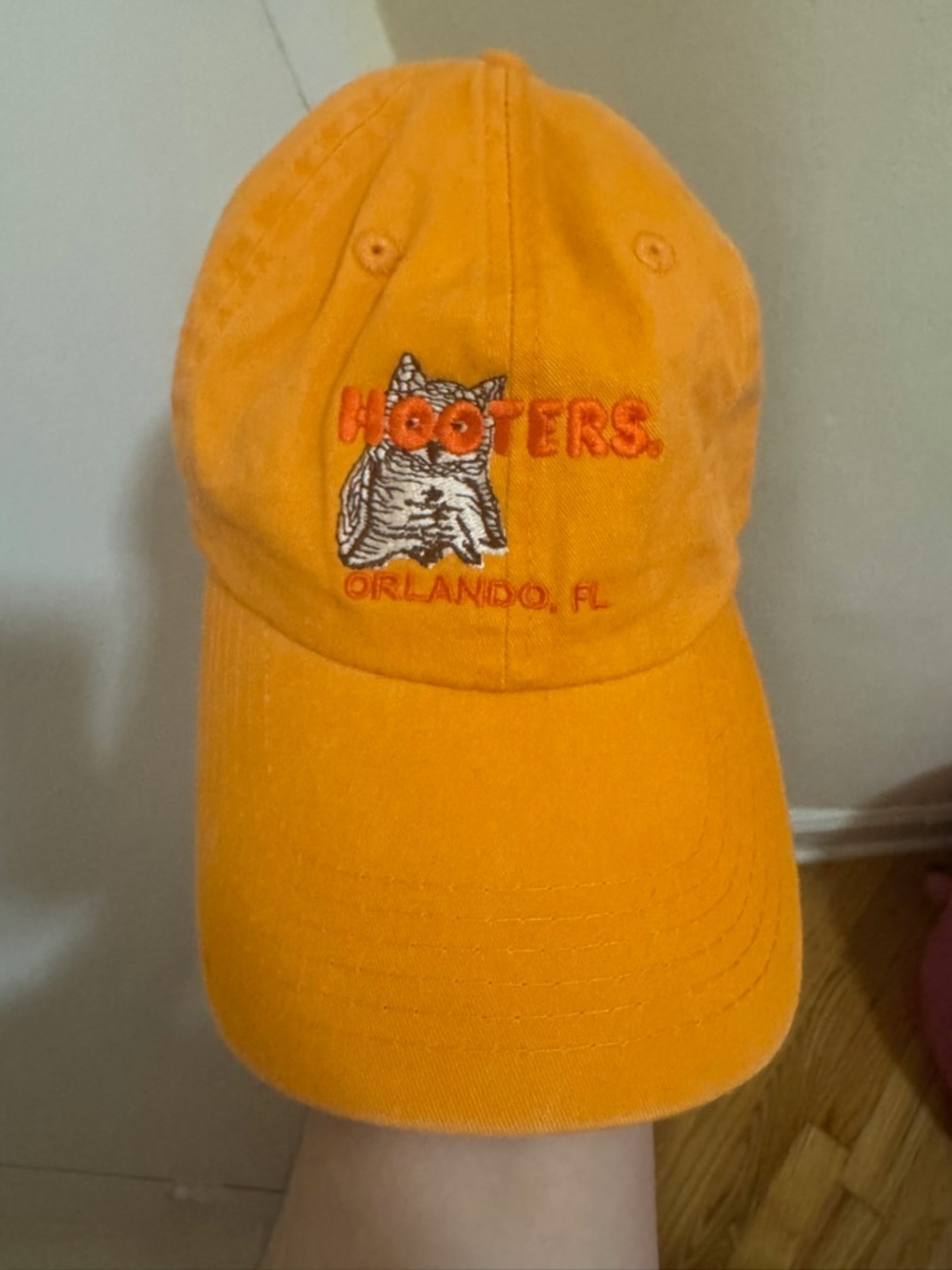 Hooters Bright Orange Embroidered Owl Cap